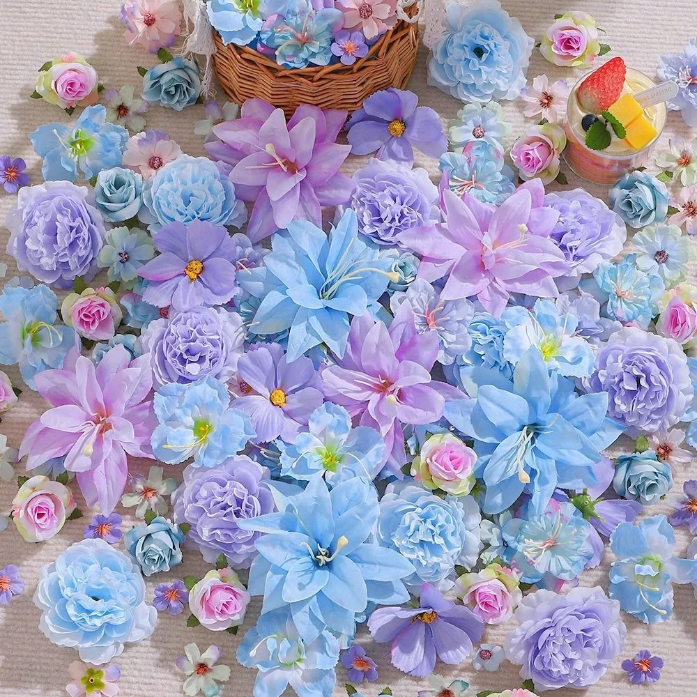 10/20/50 Stück Gemischte Künstliche Blumenköpfe Seidenblumen für Hochzeit Brautdekoration Partyzubehör Heimdekoration Geschenk Ornament – Detail 7