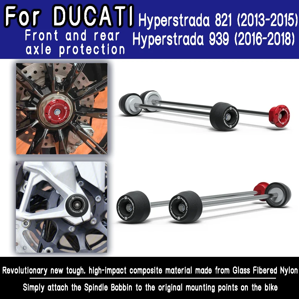 

Front and rear wheel spindle collision protection For Ducati Hyperstrada 821 939 2013 2014 2015 2016 2017 2018