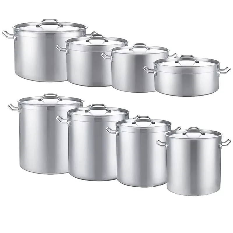 

Multi-size industrial kitchen soup cooking pot stainless steel soup pot gas electromagnetic stove universal