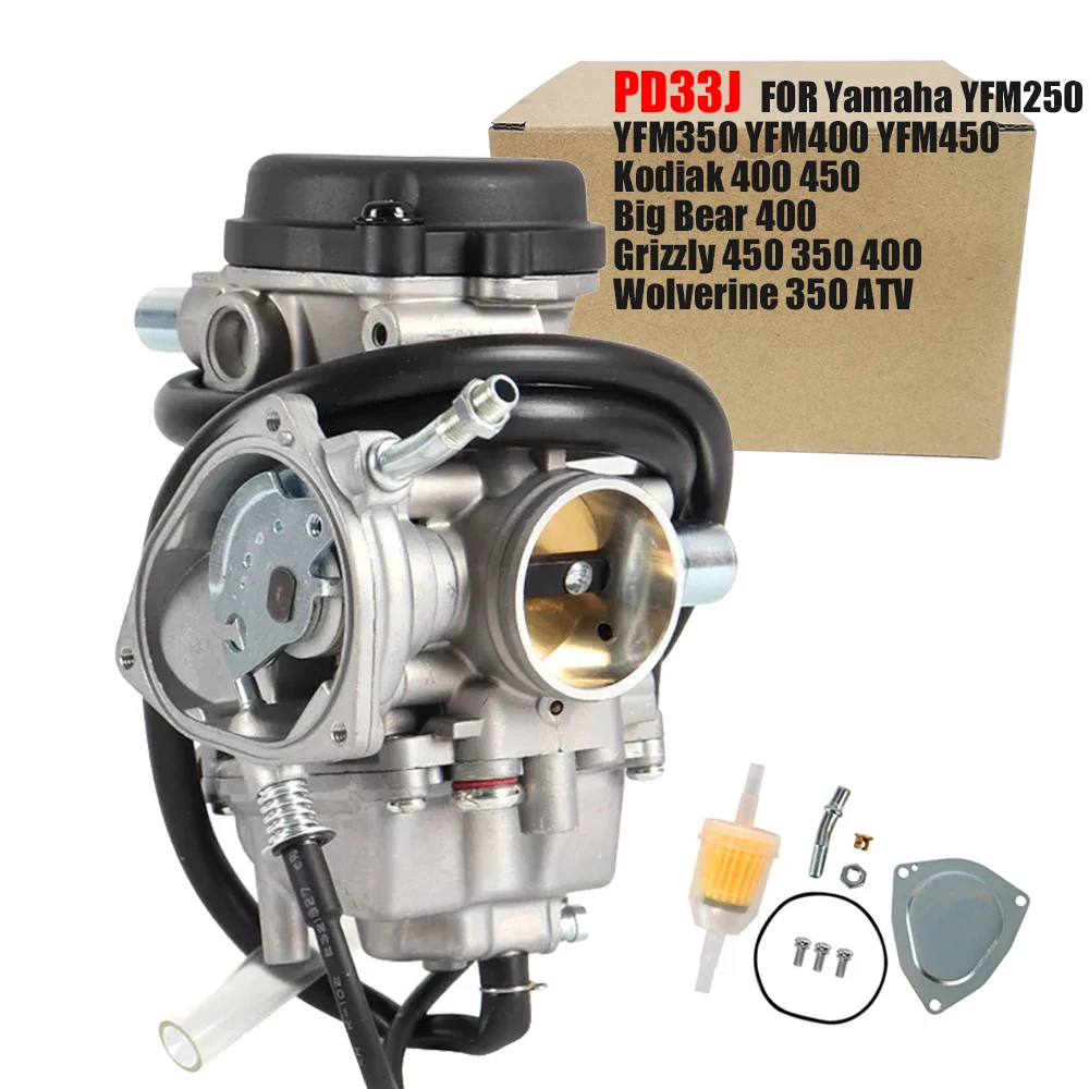 

PD33J Carburetor Carb For Yamaha YFM250 YFM350 YFM400 YFM450 Kodiak 400 450 Big Bear 400 Grizzly 450 350 400 Wolverine 350 ATV