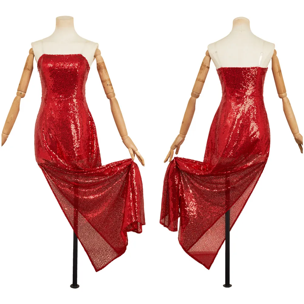 Haazbin Charlie Morningstar Red Sequined Dress Cosplay Costume TV Hell Inn Disguise Sexy Strapless Evening Dress Halloween Suit view 2
