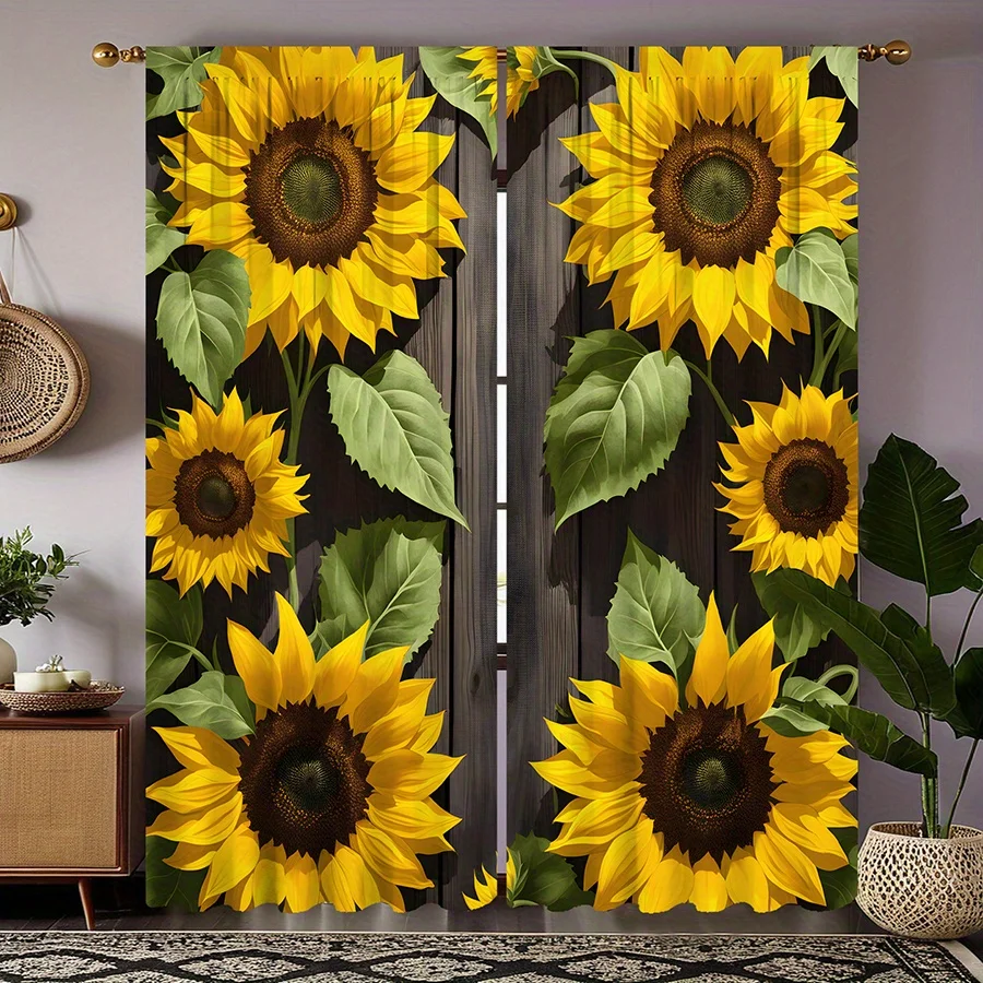 

Шторы с подсолнухом, желтые цветочные дизайнерские оконные шторы, тема природы, домашний декор, гостиная, спальня, эффектная деталь в деревенском стиле