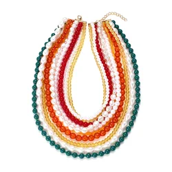 ZAA Colorfrul Resin Beads multistrato imitazione perle collane girocollo per le donne gioielli Boho regali per feste di festa