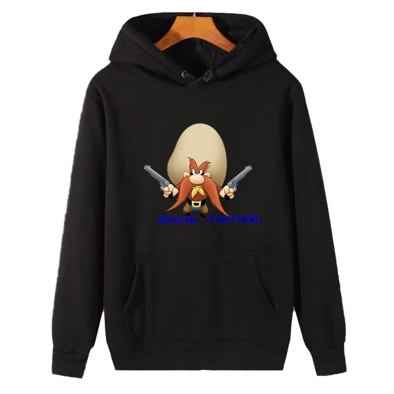 Yosemite Sam With A Gun Ashion Graphic Hooded Sweatshirts Winter Thick Sweater Hoodie Cotton Fleece Hoodie Men's Sportswear