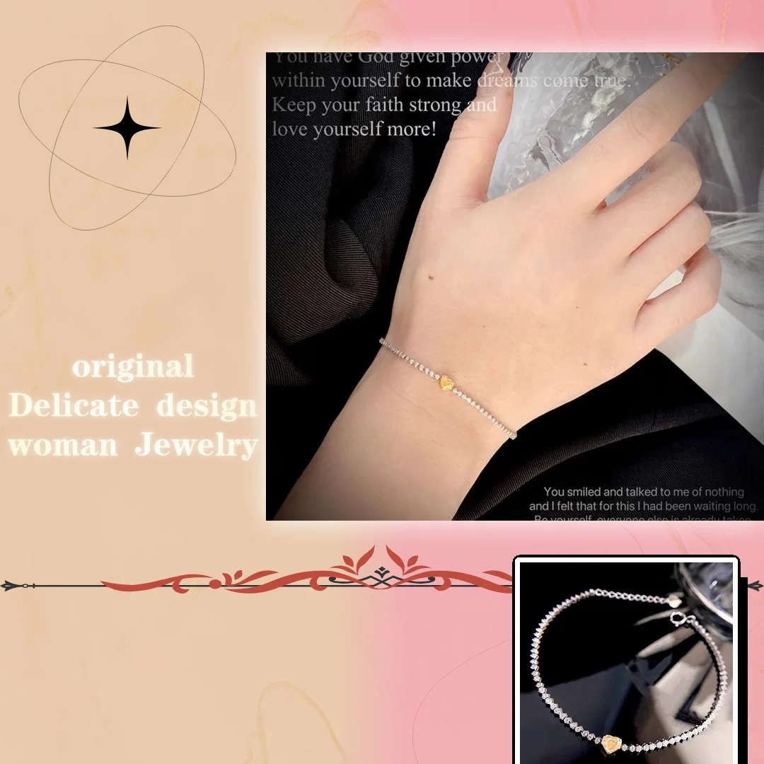 

Magnificent delicate elegant original Bracelet Luxury Sterling Silver 925 Luxury Brand Women's Trendy Holiday Engagement Gift