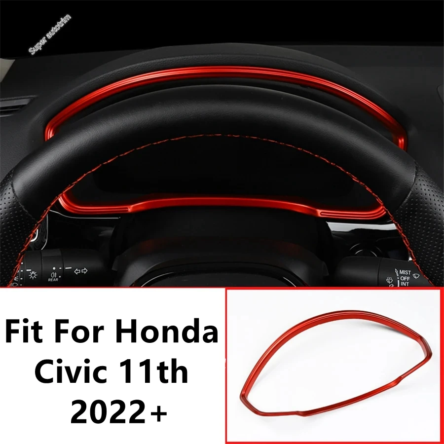 

Car Dashboard Panel Display Meter Speedometer Frame Cover Trim Fit For Honda Civic 11th 2022 2023 2024 Red Interior Accessories