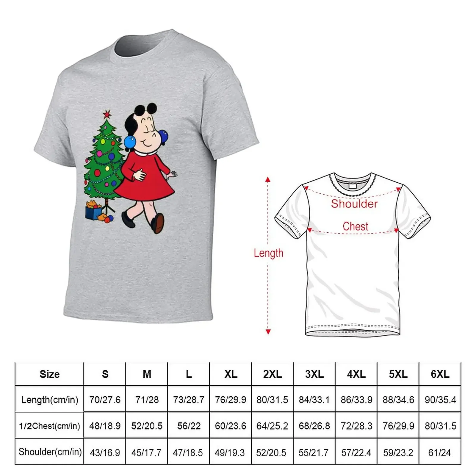 the little lulu christmas tree T-Shirt summer top anime clothes boys whites summer clothes mens white t shirts