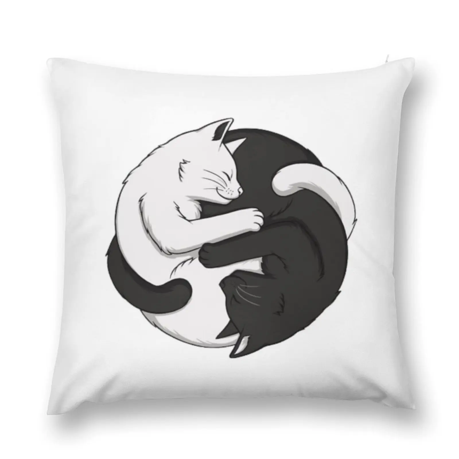 Yin Yang Balancing Cats Throw Pillow Decorative Sofa Cushion Christmas Pillow Cases Custom Cushion Photo pillow