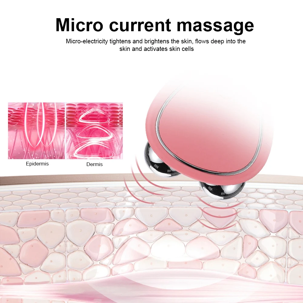 ABKM EMS Facial Massager Microcurrent Face Lift Machine Roller Skin Tightening Rejuvenation Beauty Facial Wrinkle Remover-B