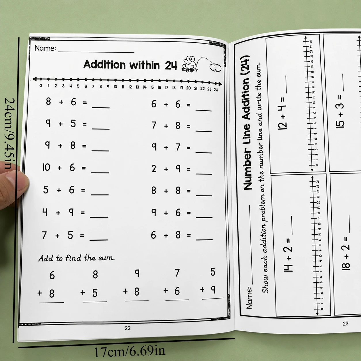 Missing Addends Math Workbook 32 Pages Number Line Addition Subtraction Practice Book Kindergarten Kids Math Activity Book ﻿