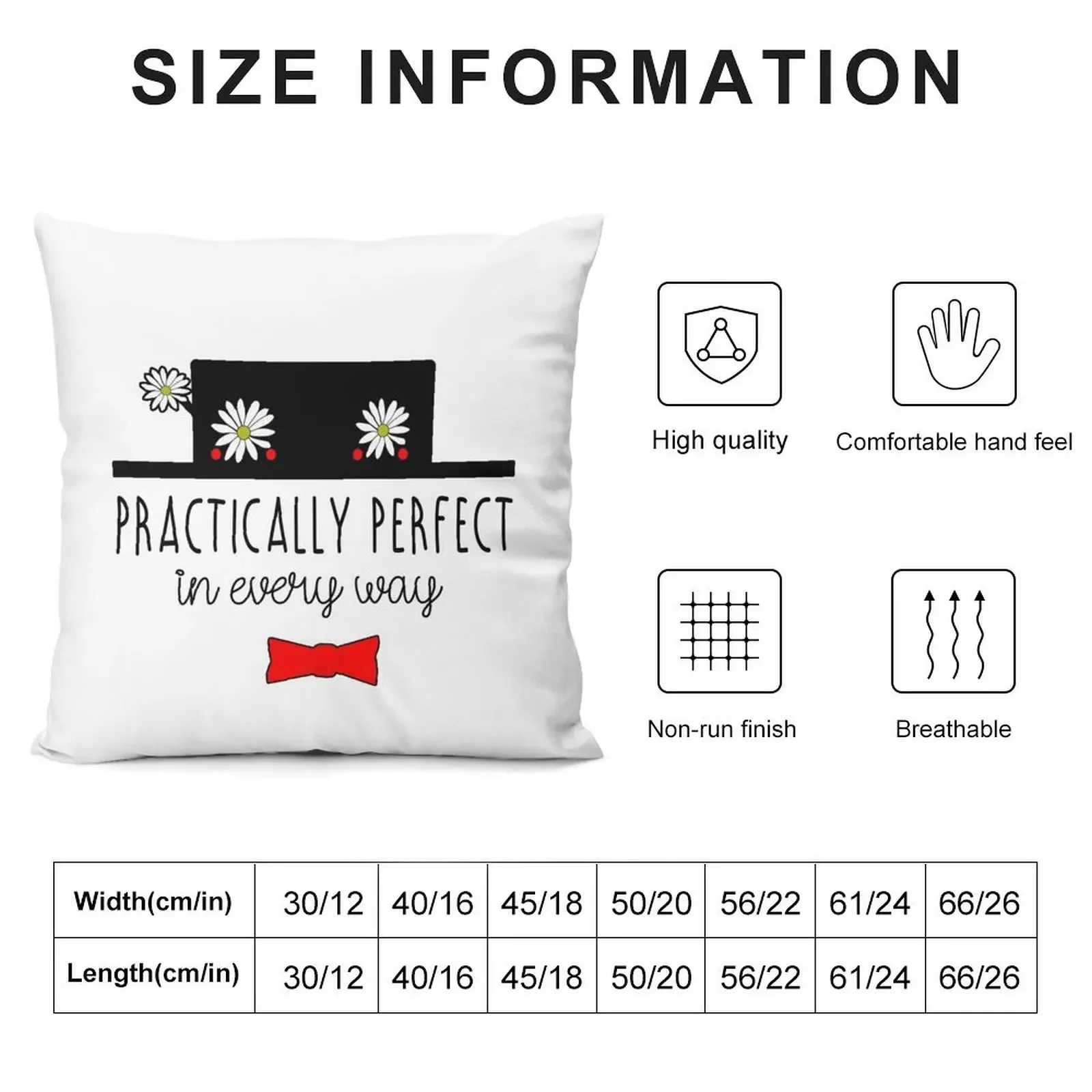 MARY POPPINS PRACTICALLY PERFECT IN EVERY WAY Throw Pillow Christmas Pillow Covers Pillowcases Bed Cushions pillow