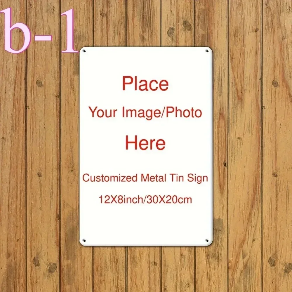 1pc 8×12Inch Customizable Vintage Metal Plaque Personalized Print Waterproof Home Bar Wall Decor