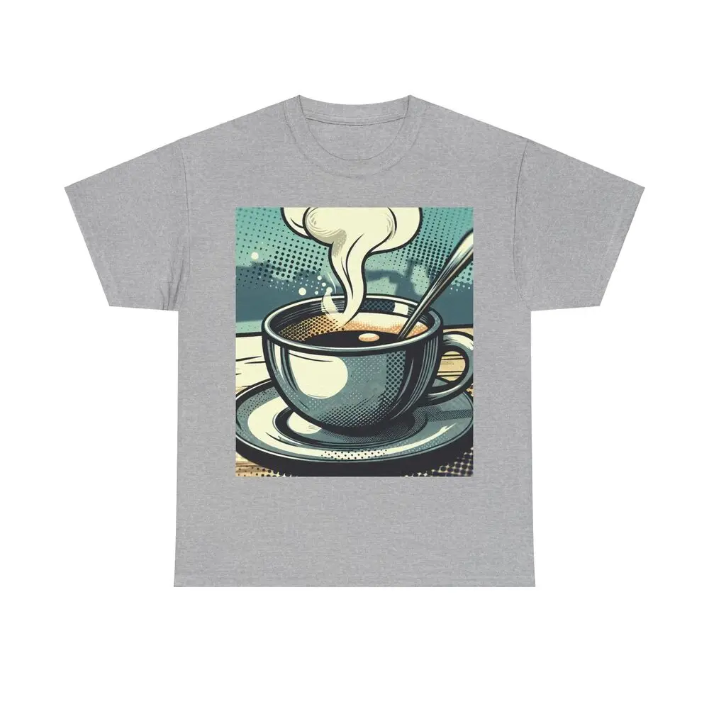 Steaming Cup Of Coffee Anime Graphic T-shirts For Men Clothing Women Tees Y2K Tops Unisex Summer Short Sleeve