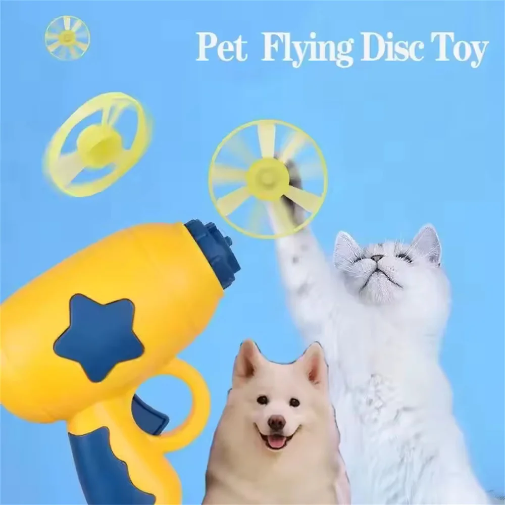 Pet toys, frisbee guns, small flying saucer whirl, interactive toys, deboredom, teasing cats, pet supplies