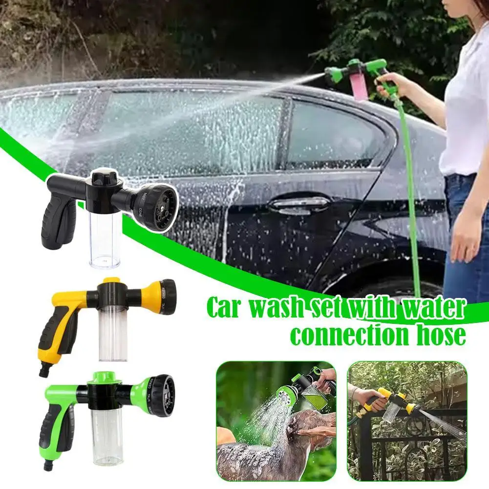 Pressure Hose Nozzle Foam Gun 8 In 1 Jet Spray Gun Soap Dispenser Garden Watering Horse Dog Animal Car Washing Tool Dropshipping