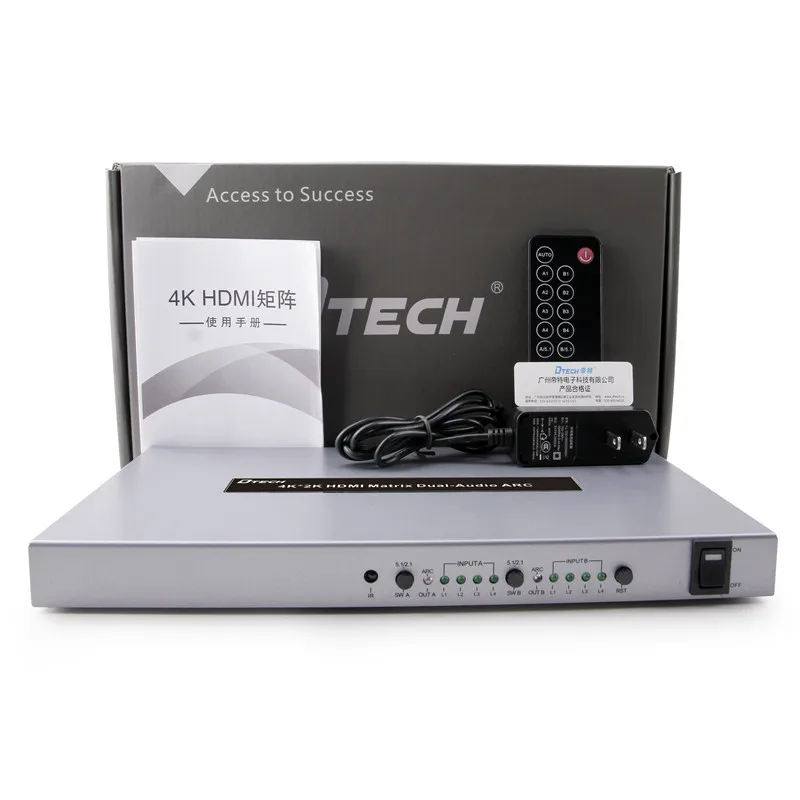 DTECH 3840 * 2160@60Hz 340MHz 4X2 Hub 4k Splitter HDMI Matrix Switcher für TV Box Multimedia
