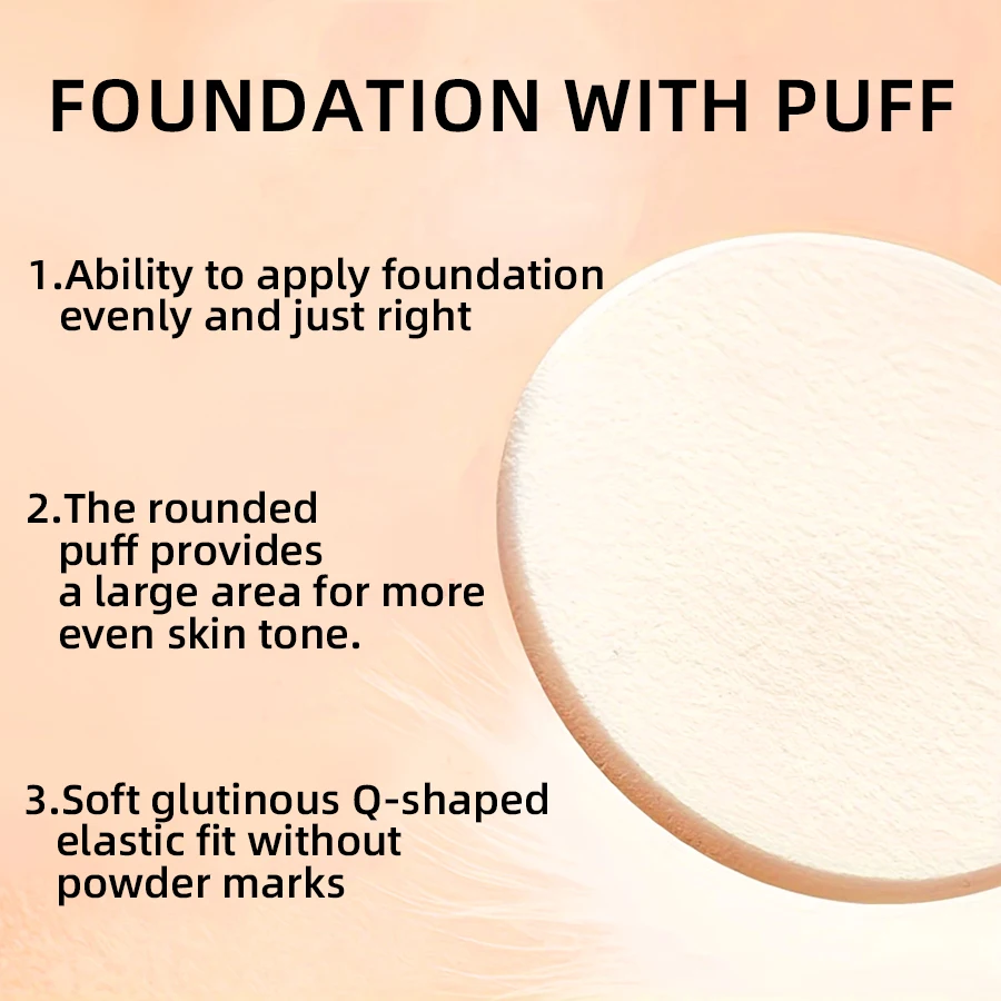 كريم أساس بتغطية كاملة مكون من 9 ألوان، كريم أساس طبيعي لجميع ألوان البشرة مع أداة مكياج منتفخة، هدايا مقاومة للماء #4