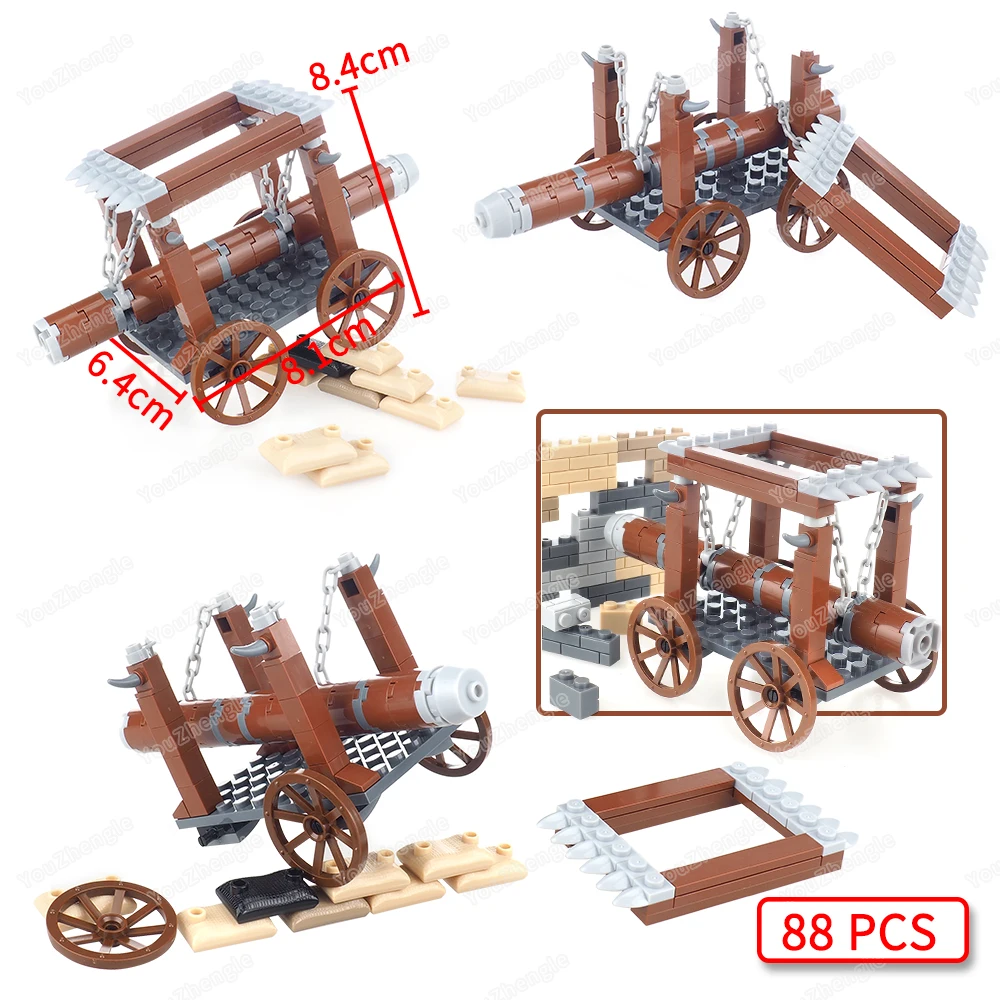 Houten stokwagen Breek de poort Bouwsteen MOC Rome figuren Militaire wapens Oorlog Eeuw Scène Model Kinderen Cadeau Jongen Speelgoed