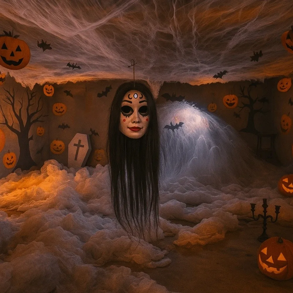 

Movie Prop Realistic Halloween Mask Comfortable Wear Scary Look Ghost Head Decoration Plastic 3D Mask Halloween Party