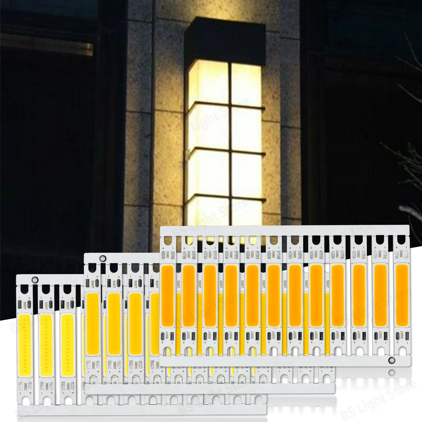 12Pcs Led cob chip DC9-11V DC15-18V COB LED Bulb 5w Strip Panel Module Chip Diode Bar Round Shape Lamp for DIY Lighting Fixture