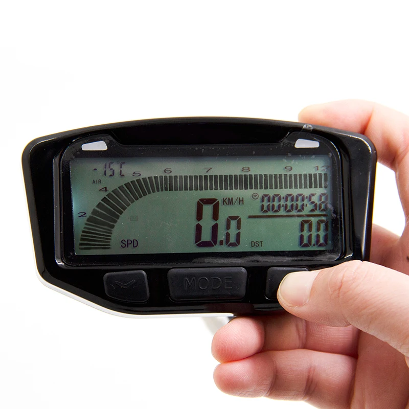 For Hondas Yamahas Kawasakis Suzukis 1995-2019 for Trails Techs 752-119 Black Digital Speedometer Tachometer Kit