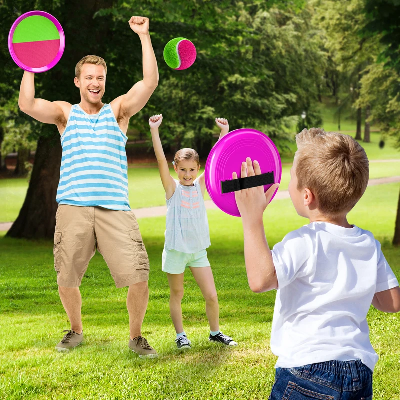 TIMI-Jouets de jeu d'extérieur, ventouses pour enfants, lancer et recevoir des balles, interaction parent-enfant, raquettes à cible collante