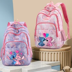 Disney Lilo Stitch Women Student Large Capacity School Bags for Girls Teenager Multi-pocket Schoolbag Rucksack Laptop Backpack