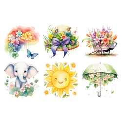 Spring Butterfly Pattern With flower Theme hat Iron-on Transfer Sticker,Inspirational Design Heat Press Decal,For DIY Clothing