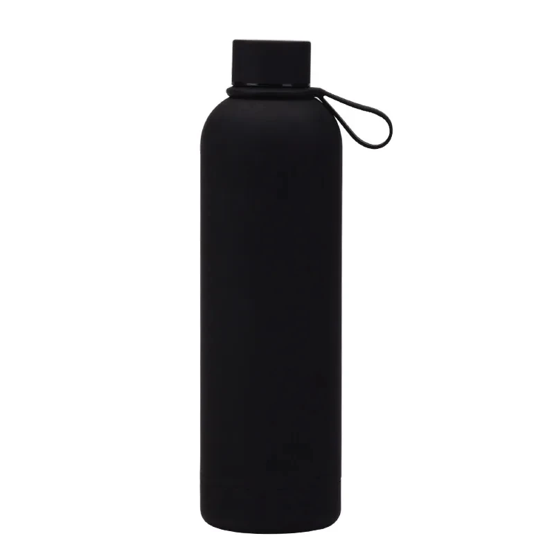 Bottiglia d\'acqua a doppia parete in acciaio inossidabile da 1000ml con manico in Silicone bottiglia termica per mantenere la boccetta sottovuoto