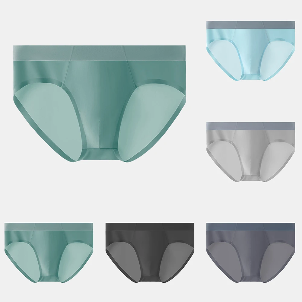 Casual Use Comfortable Fit Mens Underwear Ultra-thin Panties Lightweight Breathable Underwear Mid-rise Underpants Dark Gray