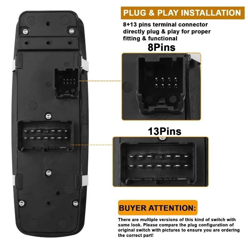 68084001 مفتاح التحكم في نافذة الطاقة الرئيسي من جانب السائق AB لرحلة دودج 2011 2012 2013 2014 2015 2016 68084001 إعلان 68084001 ايه سي