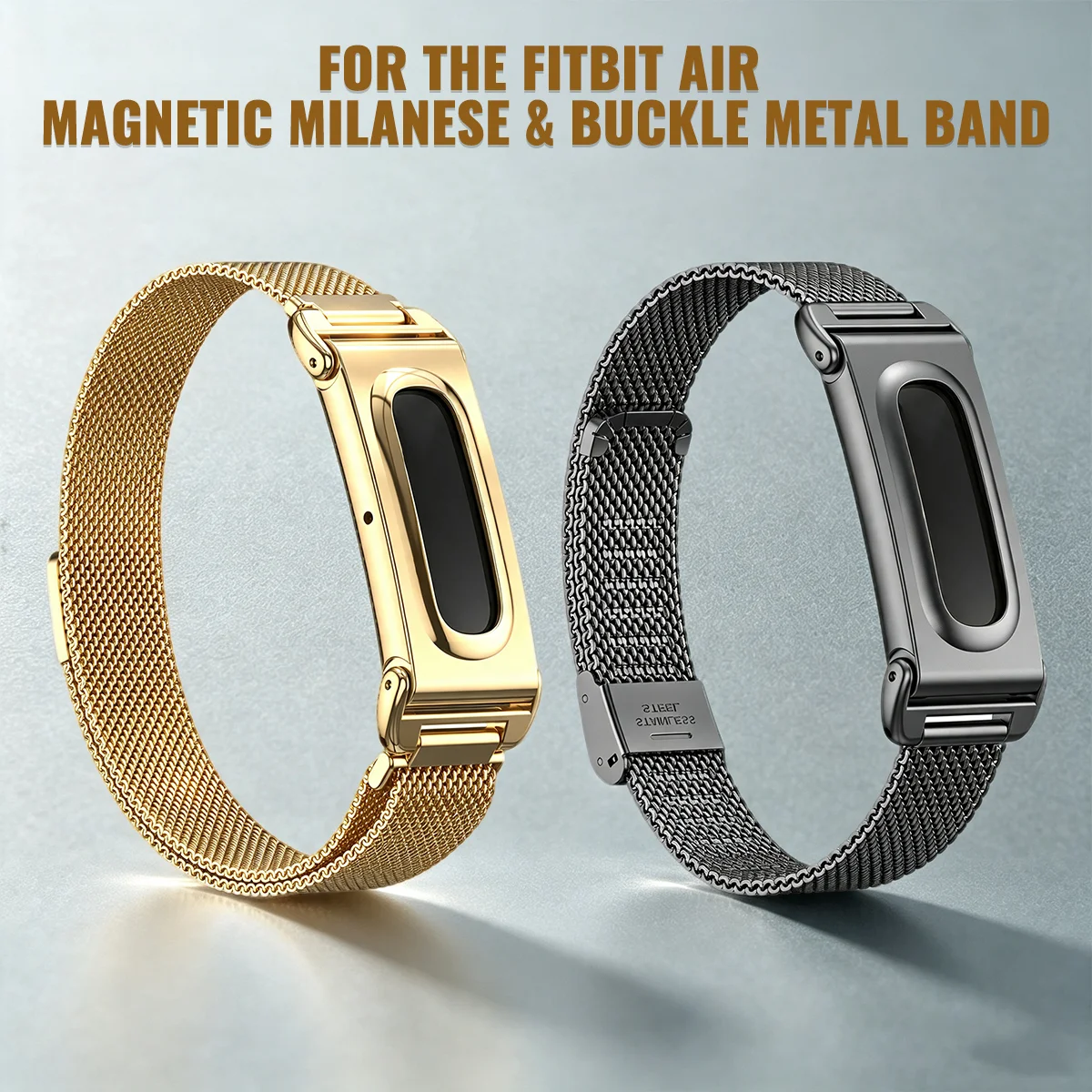 For Google Fitbit Air Strap Stainless Milanese Metal Watch Straps Adjustable Comfortable Replacement Bracelet For Smartwatch