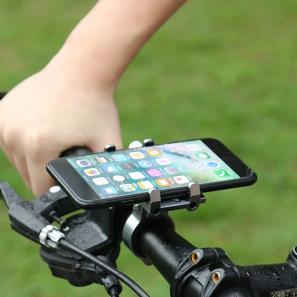 Bicycle Phone Holder Aluminum Alloy Anti-slip GPS Bracket Universal Motorcycle Scooter Mountain Bike Phone Mount Cellphone Stand