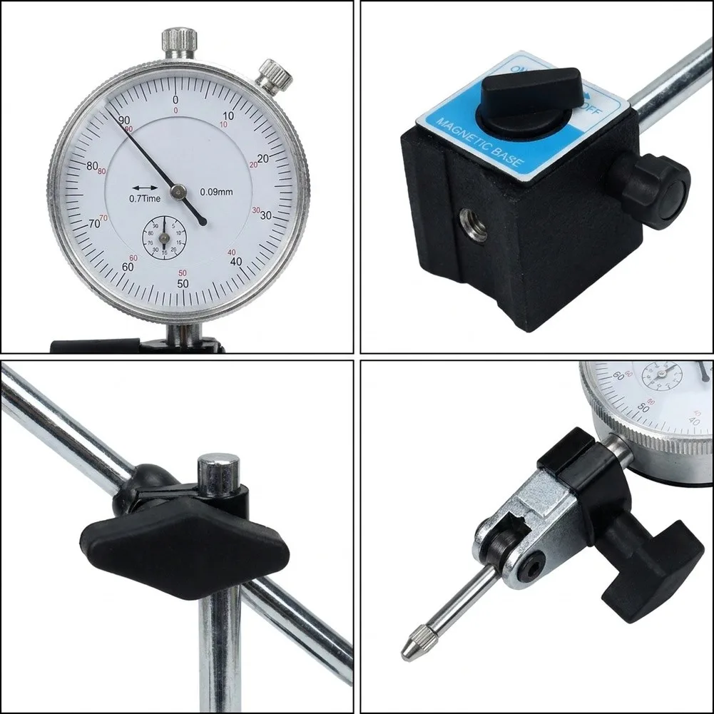 1PCS/Set for dial Indicator Magnetic Base Point Inspection for dial Test 0-10mm Gauge Magnetic Stand With Fine-adjustment& for