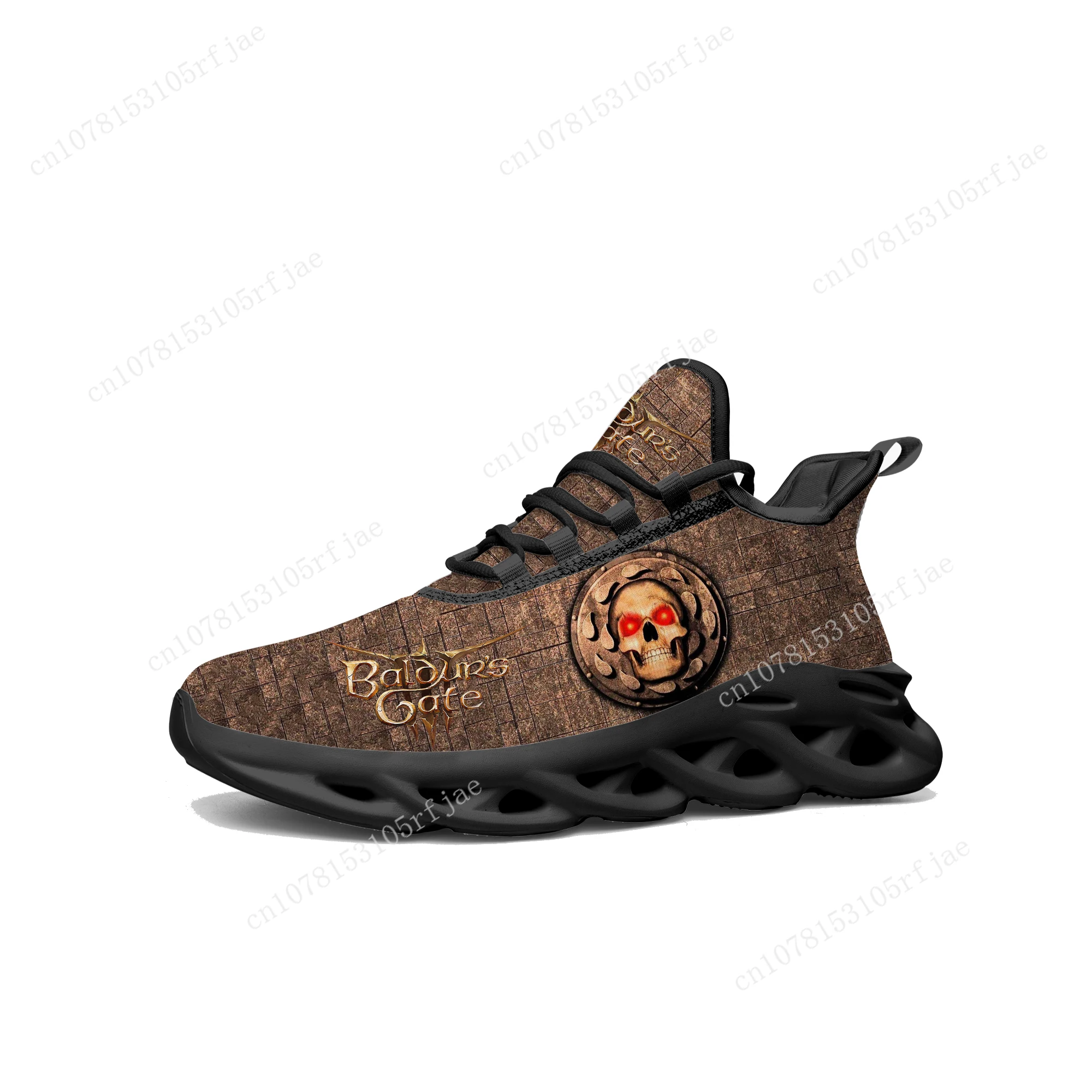 Baldur's Gate Flats Sneakers juego de dibujos animados para hombres y mujeres, zapatillas deportivas para adolescentes, zapatos para correr de alta calidad a la moda, zapatos con cordones hechos a medida