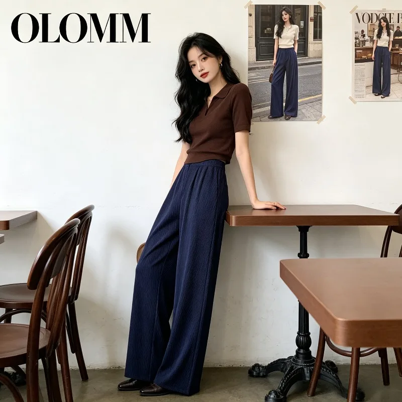Miyake Pleated Original High-Waist Pants for Women 2026 Autumn New Casual Pants Straight Loose Wide-Leg Pants Long Trousers