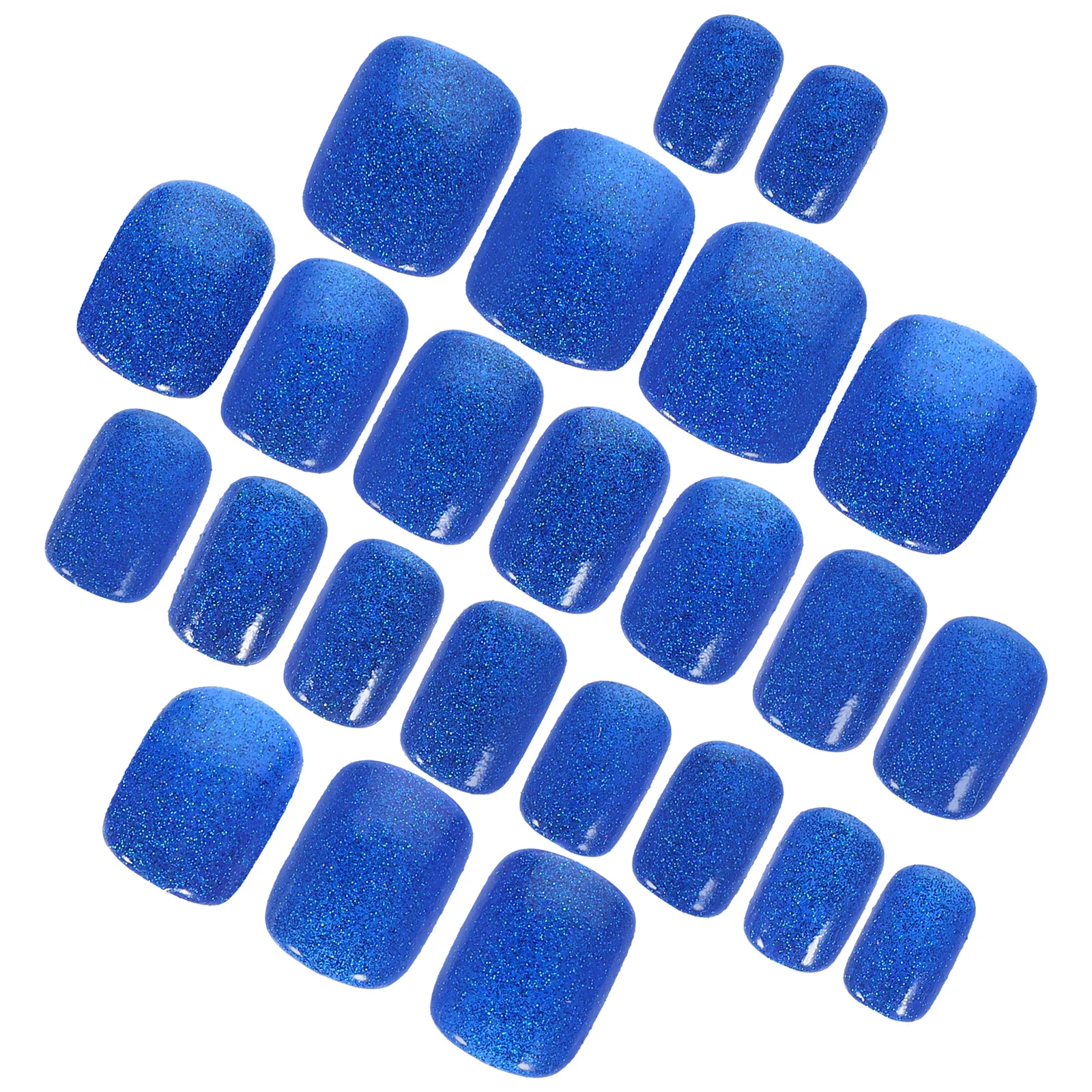 Faux ongles à paillettes et strass, 24 pièces, pointes de presse européennes et courtes