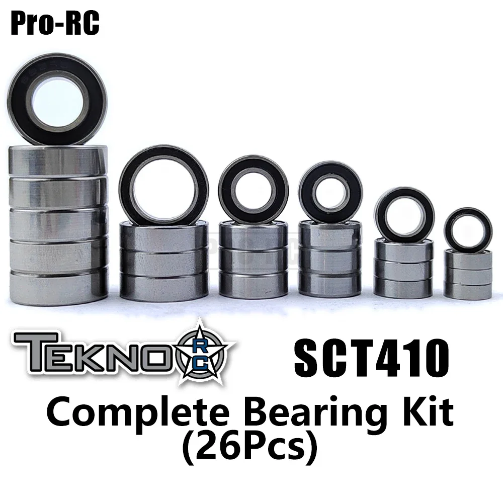 For Tekno SCT410 Complete Black Sealed Ball Bearings Kit Rc Short Course Car Parts (26Pcs)