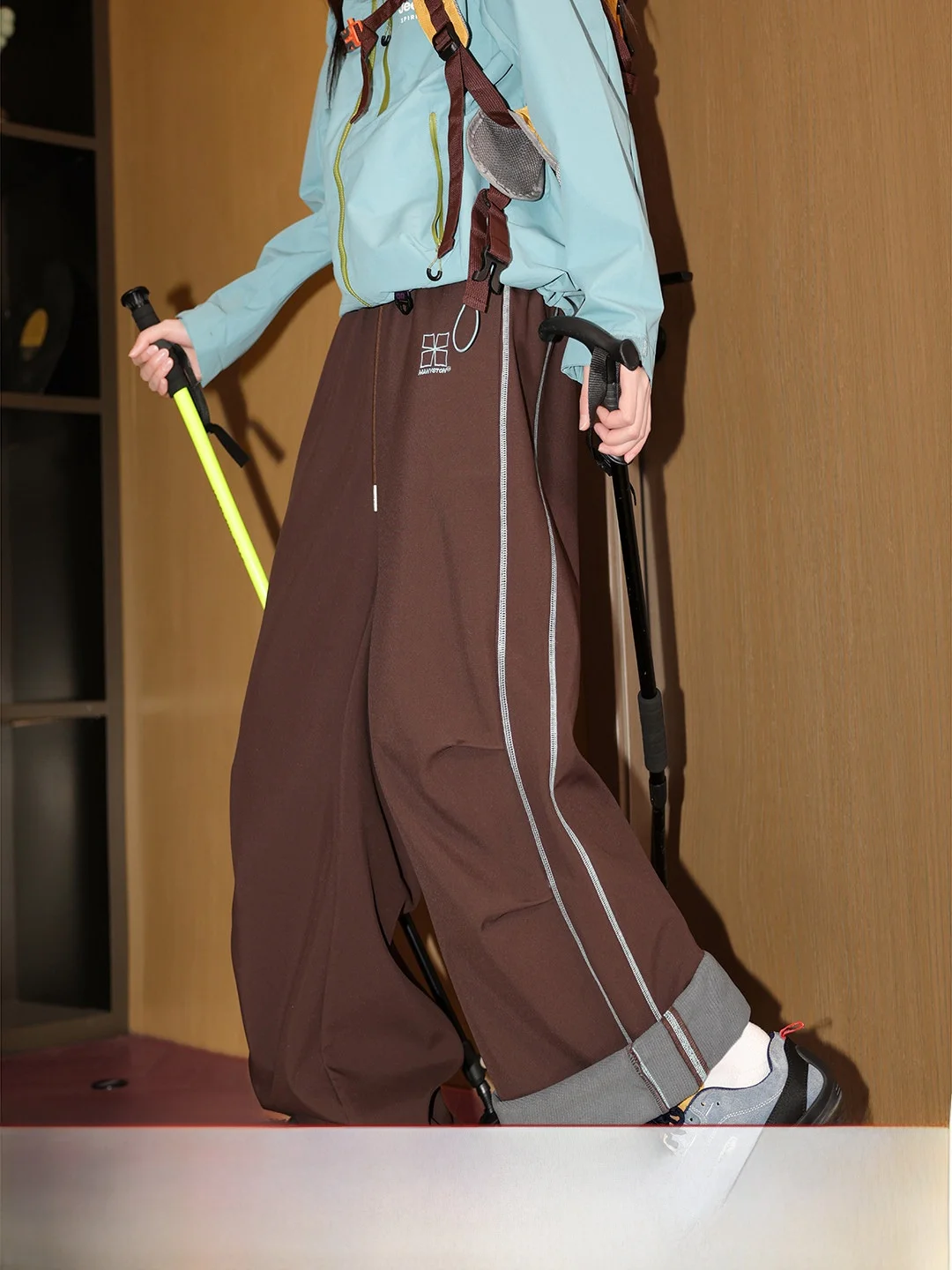 

Утепленные водонепроницаемые американские широкие брюки из плотного хлопка для мужчин MANYSTON, средняя посадка, длинные штаны