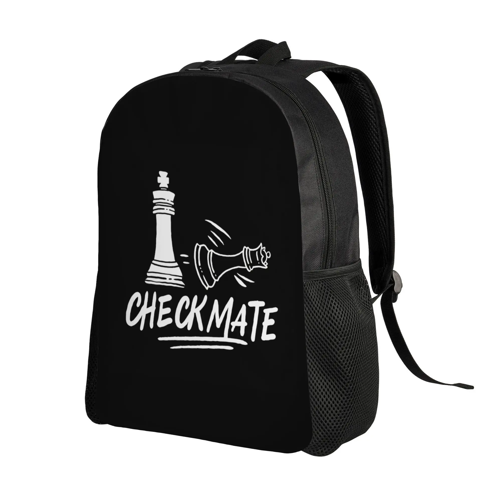 

Chess 1Pc Floral Design Large Capacity Backpack Nylon Adjustable Straps for Men Women Travel School Daily Use 2D Flat Men's Backpack