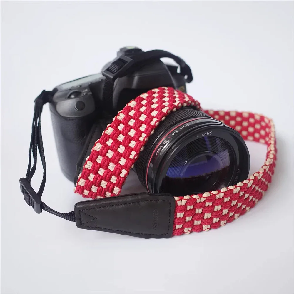 Cotton Woven Adjustable Camera Strap Micro Single Camera Neck Strap DSLR Digital Camera Crossbody Shoulder Strap