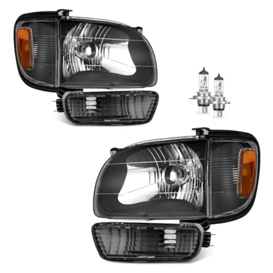 

Фары в сборе для Toyota Tacoma 2001-2004 с указателями поворота и габаритными огнями, черные, для бездорожья