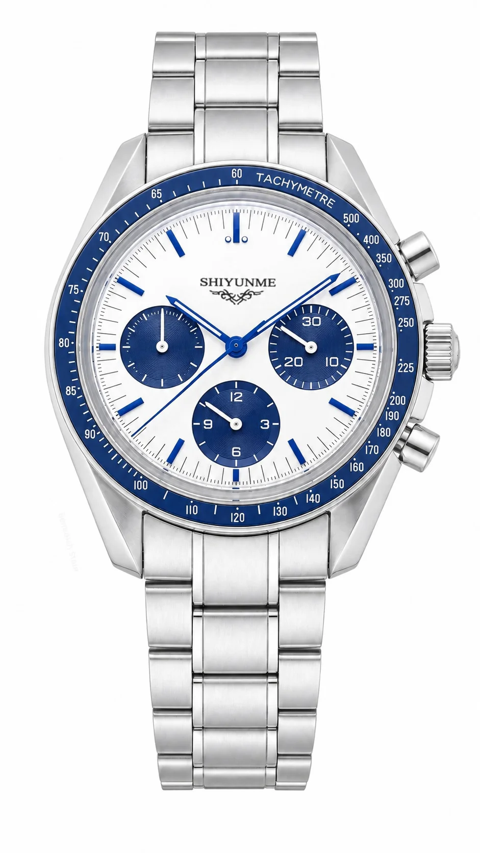 44mm Men's Mechanical Chronograph Watch, 904L Stainless Steel Case, Stainless Steel, Full-Featured