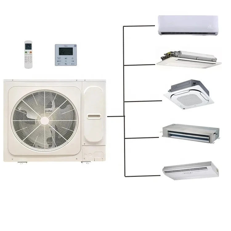 Cassetta Soffitto Canalizzato Vrf Split Fan Coil Unit 5 CV Dispositivo di raffreddamento CC nascosto Pompa di calore Condizionatore d'aria centrale inverso