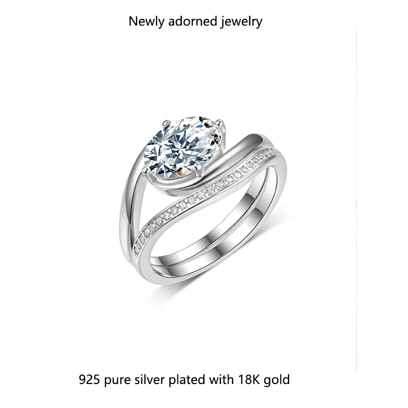 

A set of elegant and minimalist egg-shaped moissanite rings made from S925 silver, currently popular and selling well on an inde
