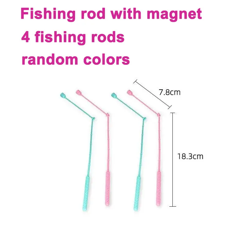 Fishing Toy Fishing Rod Accessories Fish Magnetic Simulation Boys and Girls 1-3 Years Old Swimming Accessories Fishing Rod