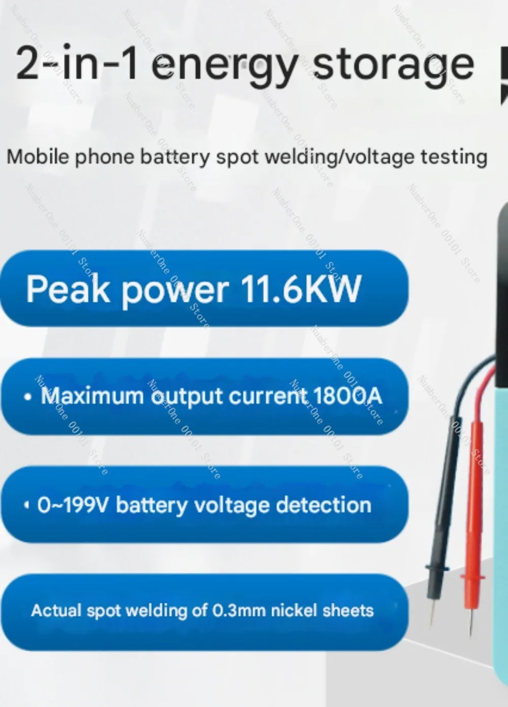 220v portable battery welding machine, dual-purpose for lithium battery spot welding/dc voltage testing