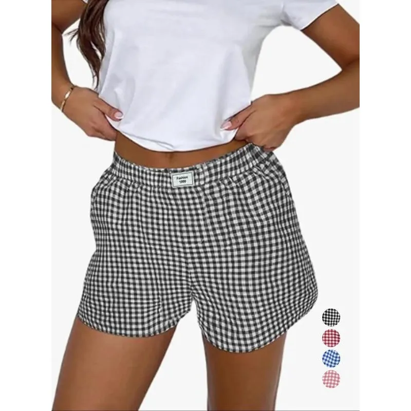 

R286 Men's And Women's Plaid Print Patchwork orts Faionable Ciwalk Summer Breathable Comfortable Polyester Casual orts