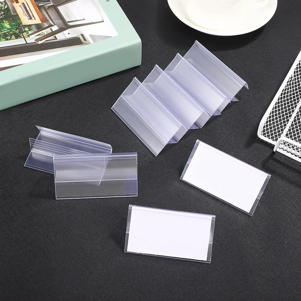 50Pcs Shelf Label Clip Heavy-Duty PVC Price Tag Holder for Supermarket Convenience Store Retail Display Quick-Clip Adjustable