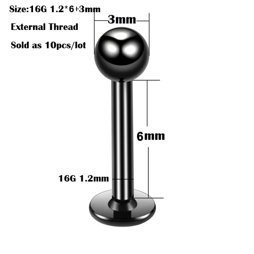 10 Stück/20 Stück/50 Stück G23 Titan Labret Piercing Internes und externes Design Lippenpiercing Labret Ohrstecker Knorpel Helix Piercing